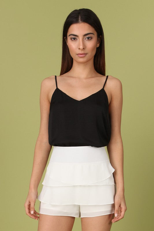 Short-Falda Blanca con Olanes