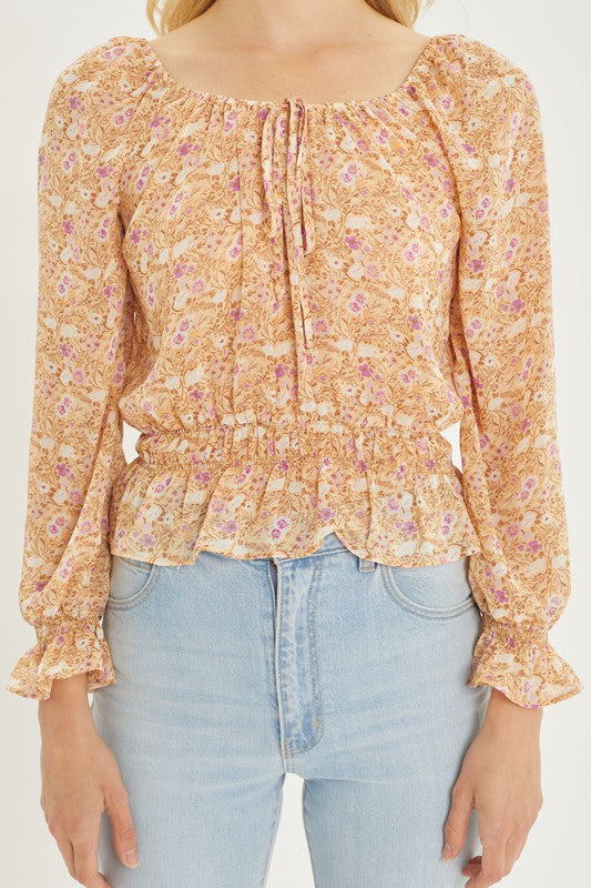 Blusa de Manga larga con Estampado Floral