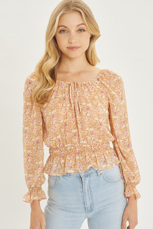 Blusa de Manga larga con Estampado Floral