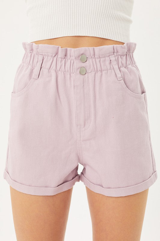 Short Lila de Mezclilla con Cintura Ajustable