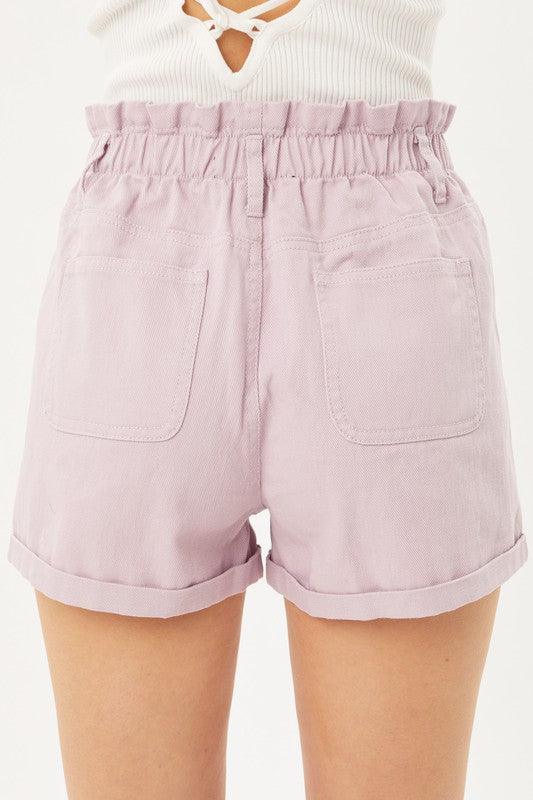 Short Lila de Mezclilla con Cintura Ajustable