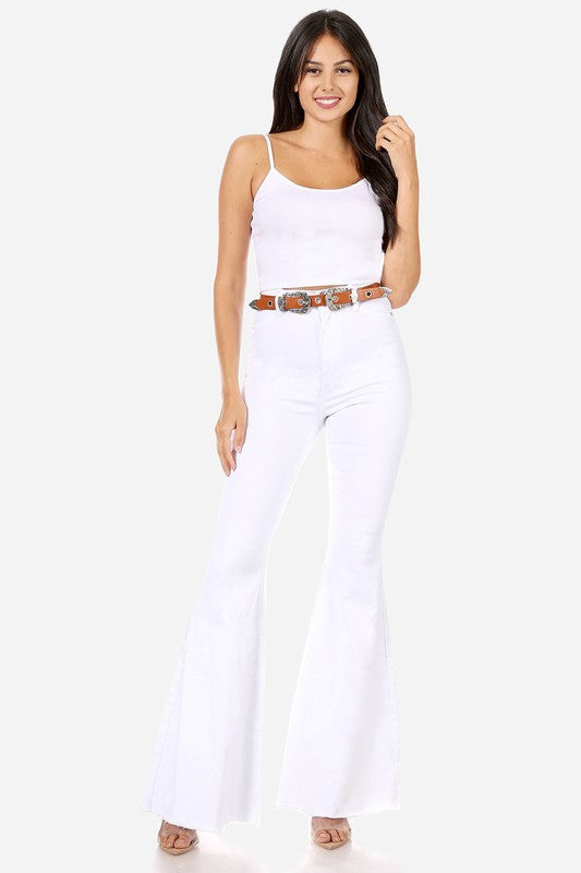 Pantalón Super Flare Blanco de Mezclilla