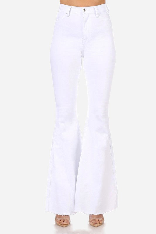 Pantalón Super Flare Blanco de Mezclilla