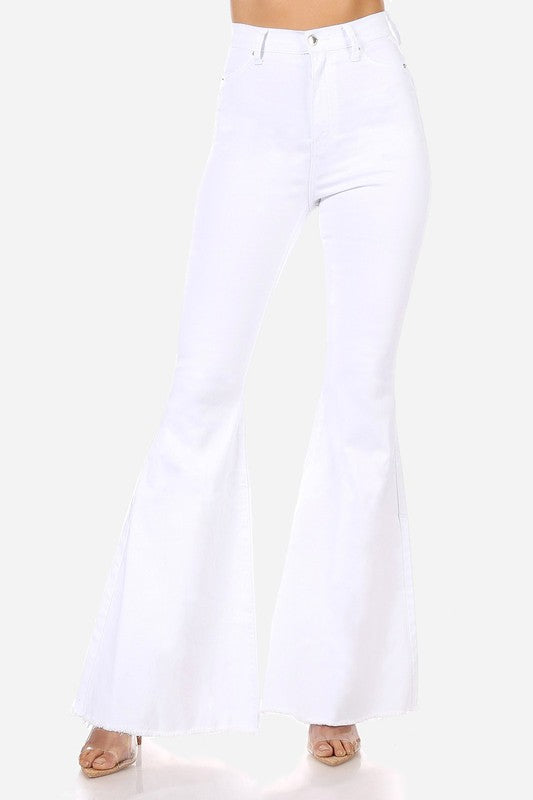 Pantalón Super Flare Blanco de Mezclilla