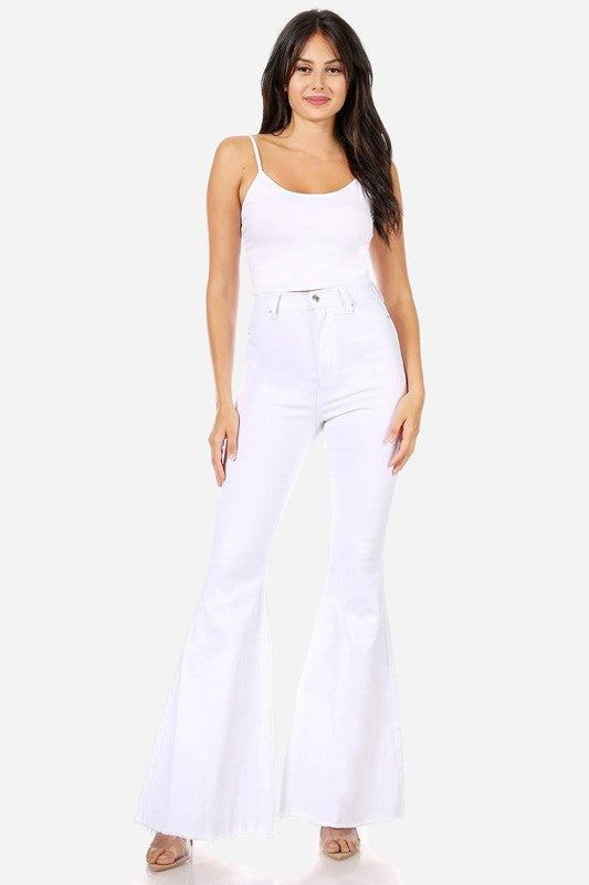 Pantalón Super Flare Blanco de Mezclilla