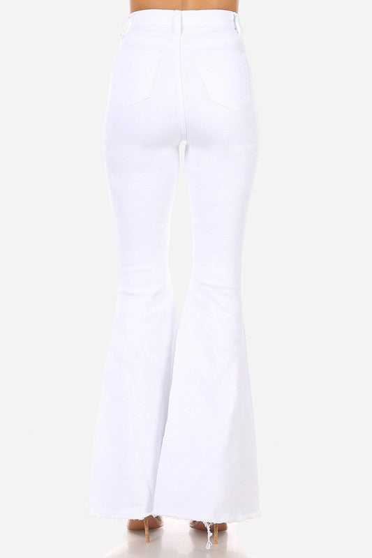 Pantalón Super Flare Blanco de Mezclilla