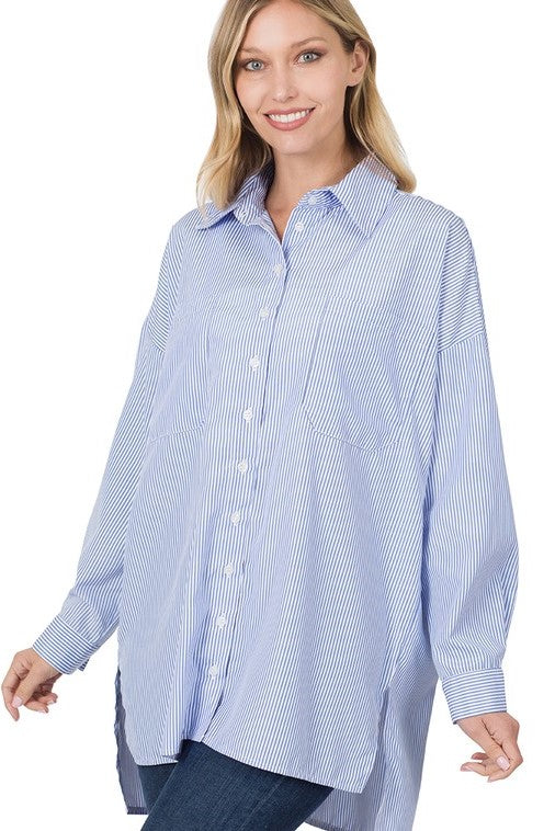 Camisa Oversize de Rayas
